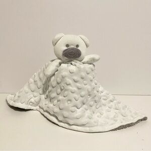 Crevent Bear Lovey Minky Teddy Plush Baby Toy White Cream Ivory Gray Sherpa Toy
